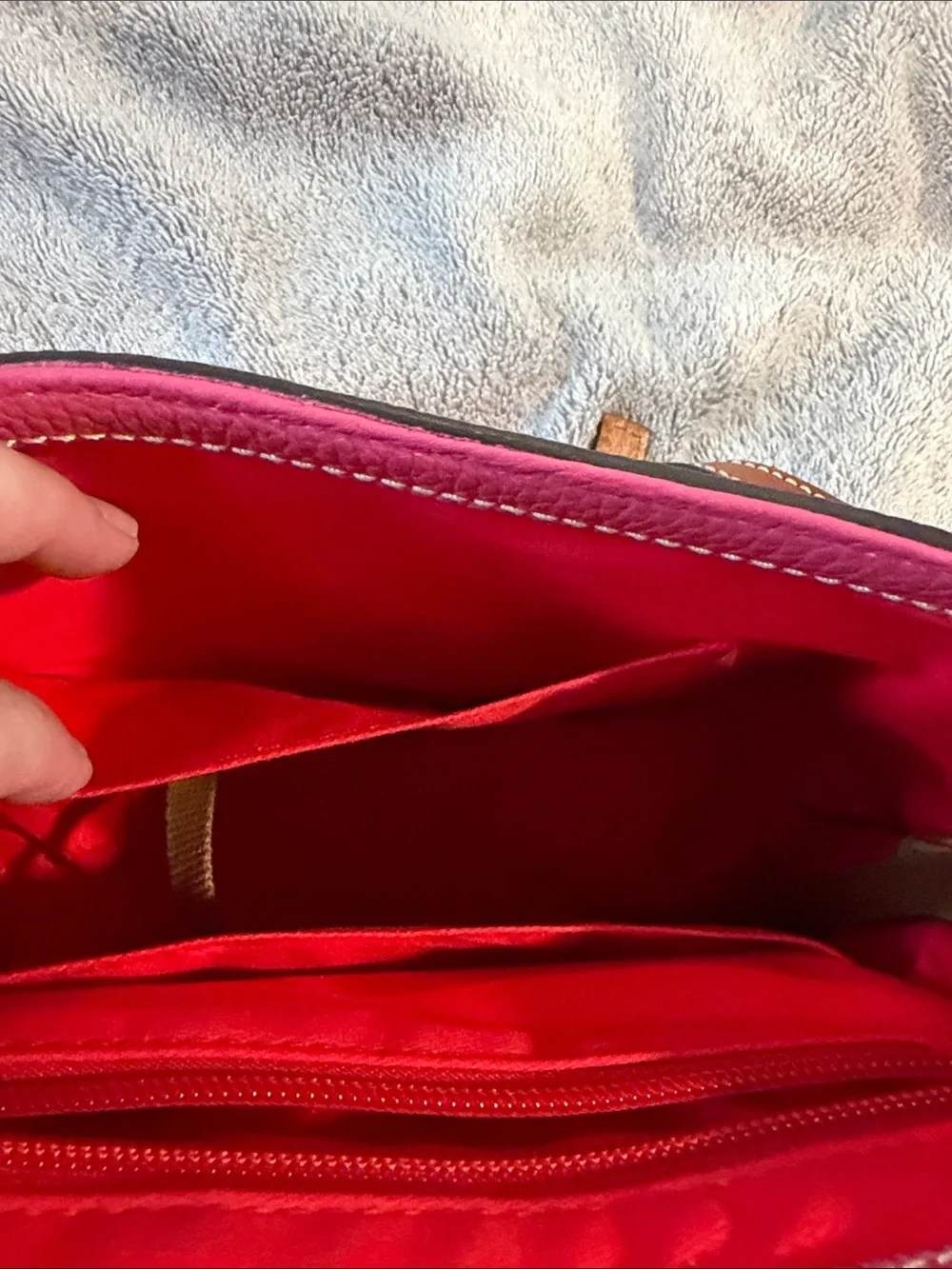 Dooney & Bourke Pebble Leather Reina Crossbody in Fuchsia Pink